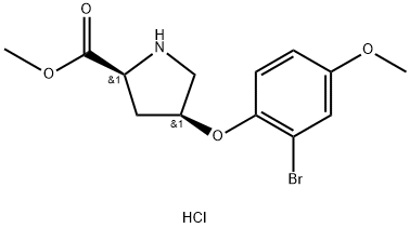 Methyl (2S,4S)-4-(2-bromo-4-methoxyphenoxy)-2-pyrrolidinecarboxylate hydrochloride Struktur