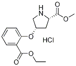 Methyl (2S,4S)-4-[2-(ethoxycarbonyl)phenoxy]-2-pyrrolidinecarboxylate hydrochloride Struktur