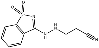 propanenitrile, 3-[2-(1,1-dioxido-1,2-benzisothiazol-3-yl) Struktur