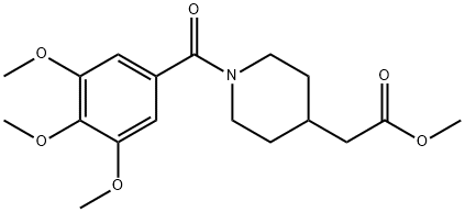 4-piperidineacetic acid, 1-(3,4,5-trimethoxybenzoyl)-, met Struktur