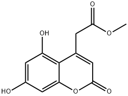 Methyl (5,7-dihydroxy-2-oxo-2H-chromen-4-yl)-acetate Struktur