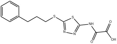 Oxo({5-[(3-phenylpropyl)thio]-1,3,4-thiadiazol-2-yl}amino)acetic acid Struktur