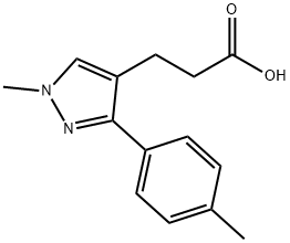 3-[1-Methyl-3-(4-methylphenyl)-1H-pyrazol-4-yl]-propanoic acid Struktur