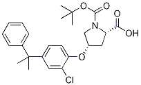 (2S,4S)-1-(tert-Butoxycarbonyl)-4-[2-chloro-4-(1-m ethyl-1-phenylethyl)phenoxy]-2-pyrrolidinecarboxy Struktur