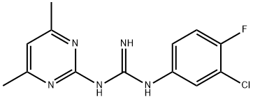 N-(3-Chloro-4-fluorophenyl)-N'-(4,6-dimethylpyrimidin-2-yl)guanidine Struktur