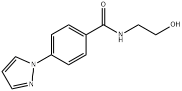 N-(2-hydroxyethyl)-4-(1H-pyrazol-1-yl)benzenecarboxamide Struktur