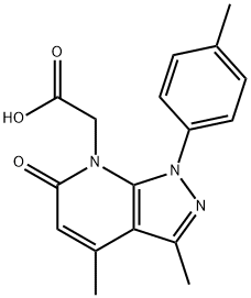 [3,4-二甲基-1-(4-甲基苯基)-6-氧代-1,6-二氫-7H-吡唑并[3,4-B]吡啶-7-基]乙酸, 1119449-99-8, 結(jié)構(gòu)式