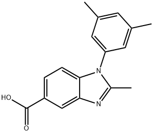 1-(3,5-dimethylphenyl)-2-methyl-1H-benzimidazole-5-carboxylic acid Struktur