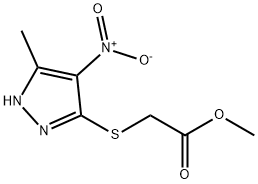 methyl [(5-methyl-4-nitro-1H-pyrazol-3-yl)thio]acetate Struktur