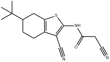 N-(6-tert-butyl-3-cyano-4,5,6,7-tetrahydro-1-benzothien-2-yl)-2-cyanoacetamide Struktur