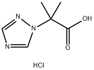 2-Methyl-2-[1,2,4]triazol-1-yl-propionic acidhydrochloride Struktur