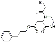 3-Phenylpropyl 2-[1-(2-bromoacetyl)-3-oxo-2-piperazinyl]acetate Struktur