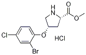 Methyl (2S,4S)-4-(2-bromo-4-chlorophenoxy)-2-pyrrolidinecarboxylate hydrochloride Struktur