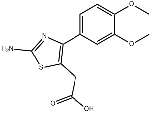 [2-Amino-4-(3,4-dimethoxy-phenyl)-thiazol-5-yl]-acetic acid Struktur