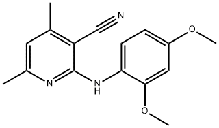 3-pyridinecarbonitrile, 2-[(2,4-dimethoxyphenyl)amino]-4,6 Struktur