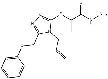 2-{[4-Allyl-5-(phenoxymethyl)-4H-1,2,4-triazol-3-yl]thio}propanohydrazide Struktur