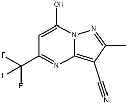 7-Hydroxy-2-methyl-5-(trifluoromethyl)pyrazolo-[1,5-a]pyrimidine-3-carbonitrile Struktur