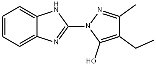 1-(1H-Benzimidazol-2-yl)-4-ethyl-3-methyl-1H-pyrazol-5-ol Struktur