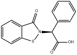 (2S)-(3-Oxo-1,2-benzisothiazol-2(3H)-yl)(phenyl)-acetic acid Struktur