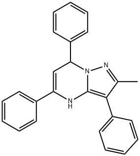 2-Methyl-3,5,7-triphenyl-4,7-dihydropyrazolo-[1,5-a]pyrimidine Struktur