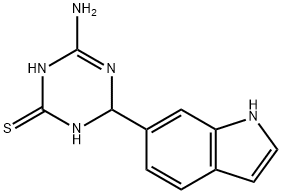 4-amino-6-(1H-indol-6-yl)-1,6-dihydro-1,3,5-triazine-2-thiol Struktur