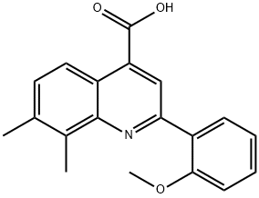 2-(2-methoxyphenyl)-7,8-dimethylquinoline-4-carboxylic acid Struktur