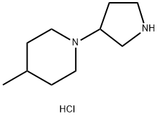 4-Methyl-1-(3-pyrrolidinyl)piperidinedihydrochloride Struktur