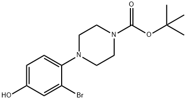 4-(4-Boc-piperazino-1-yl)-3-bromophenol Struktur