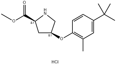 Methyl (2S,4S)-4-[4-(tert-butyl)-2-methylphenoxy]-2-pyrrolidinecarboxylate hydrochloride Struktur