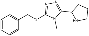 3-Benzylsulfanyl-4-methyl-5-pyrrolidin-2-yl-4H-[1,2,4]triazole Struktur