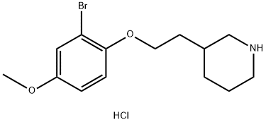 3-[2-(2-Bromo-4-methoxyphenoxy)ethyl]piperidinehydrochloride Struktur