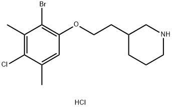 3-[2-(2-Bromo-4-chloro-3,5-dimethylphenoxy)ethyl]-piperidine hydrochloride Struktur