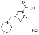 2-Methyl-5-morpholin-4-ylmethyl-furan-3-carboxylic acid hydrochloride Struktur