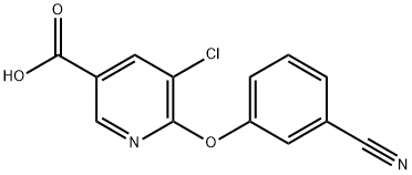 3-pyridinecarboxylic acid, 5-chloro-6-(3-cyanophenoxy)- Struktur