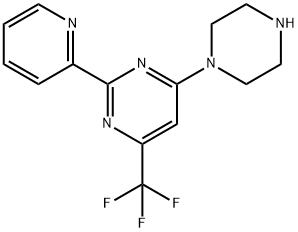 4-piperazino-2-(2-pyridinyl)-6-(trifluoromethyl)pyrimidine Struktur