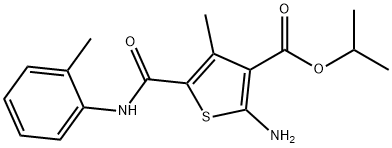 Isopropyl 2-amino-4-methyl-5-{[(2-methylphenyl)-amino]carbonyl}thiophene-3-carbox Struktur