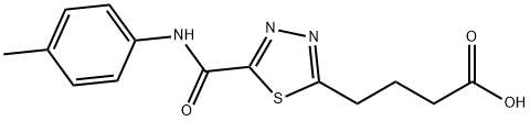 4-(5-{[(4-methylphenyl)amino]carbonyl}-1,3,4-thiadiazol-2-yl)butanoic acid Struktur