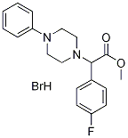 methyl (4-fluorophenyl)(4-phenylpiperazin-1-yl)acetate hydrobromide Struktur