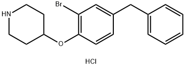 4-(4-Benzyl-2-bromophenoxy)piperidinehydrochloride Struktur