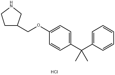 3-{[4-(1-Methyl-1-phenylethyl)phenoxy]-methyl}pyrrolidine hydrochloride Struktur