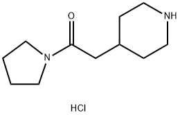 2-Piperidin-4-yl-1-pyrrolidin-1-yl-ethanonehydrochloride Struktur