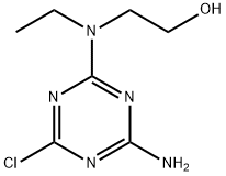 2-[(4-Amino-6-chloro-1,3,5-triazin-2-yl)(ethyl)-amino]-1-ethanol Struktur