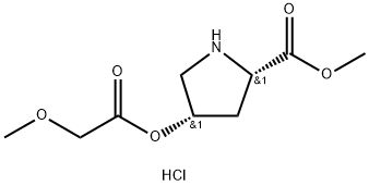 Methyl (2S,4S)-4-[(2-methoxyacetyl)oxy]-2-pyrrolidinecarboxylate hydrochloride Struktur