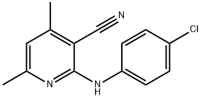 3-pyridinecarbonitrile, 2-[(4-chlorophenyl)amino]-4,6-dime Struktur