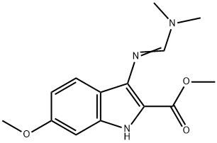 Methyl 3-{[(1E)-(dimethylamino)methylene]amino}-6-methoxy-1H-indole-2-carboxylate Struktur