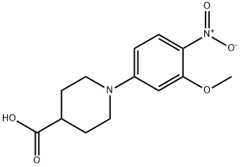 1-(3-methoxy-4-nitrophenyl)-4-piperidinecarboxylic acid Struktur