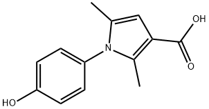 1-(4-hydroxyphenyl)-2,5-dimethyl-1H-pyrrole-3-carboxylic acid Struktur