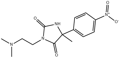 3-(2-Dimethylamino-ethyl)-5-methyl-5-(4-nitro-phenyl)-imidazolidine-2,4-dione Struktur