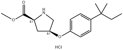 Methyl (2S,4S)-4-[4-(tert-pentyl)phenoxy]-2-pyrrolidinecarboxylate hydrochloride Struktur