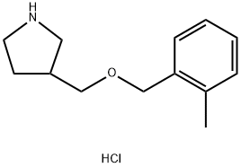 3-{[(2-Methylbenzyl)oxy]methyl}pyrrolidinehydrochloride Struktur